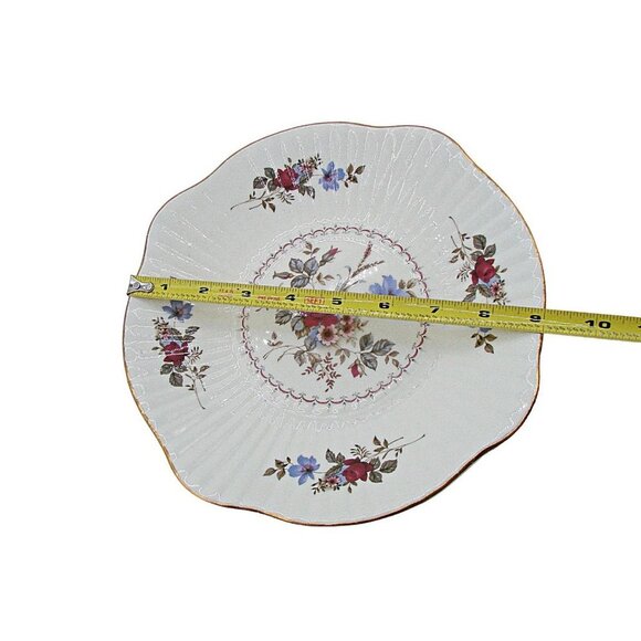 Vintage Royal Tara White Purple Rose Bouquet Gold Gilt Fine Bone China 9" Plate - Picture 2 of 11